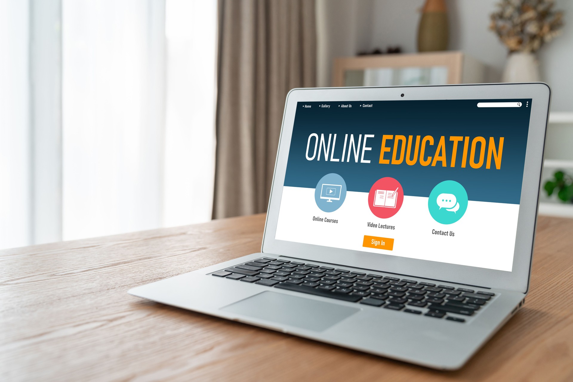 E-learning website with modish sofware for student to study on the internet
